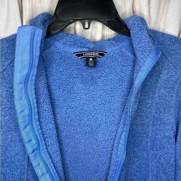 Lands’ End Women’s Full Zip Hooded Mid-Weight Sweatshirt Size Medium 10/12 - Picture 3 of 8
